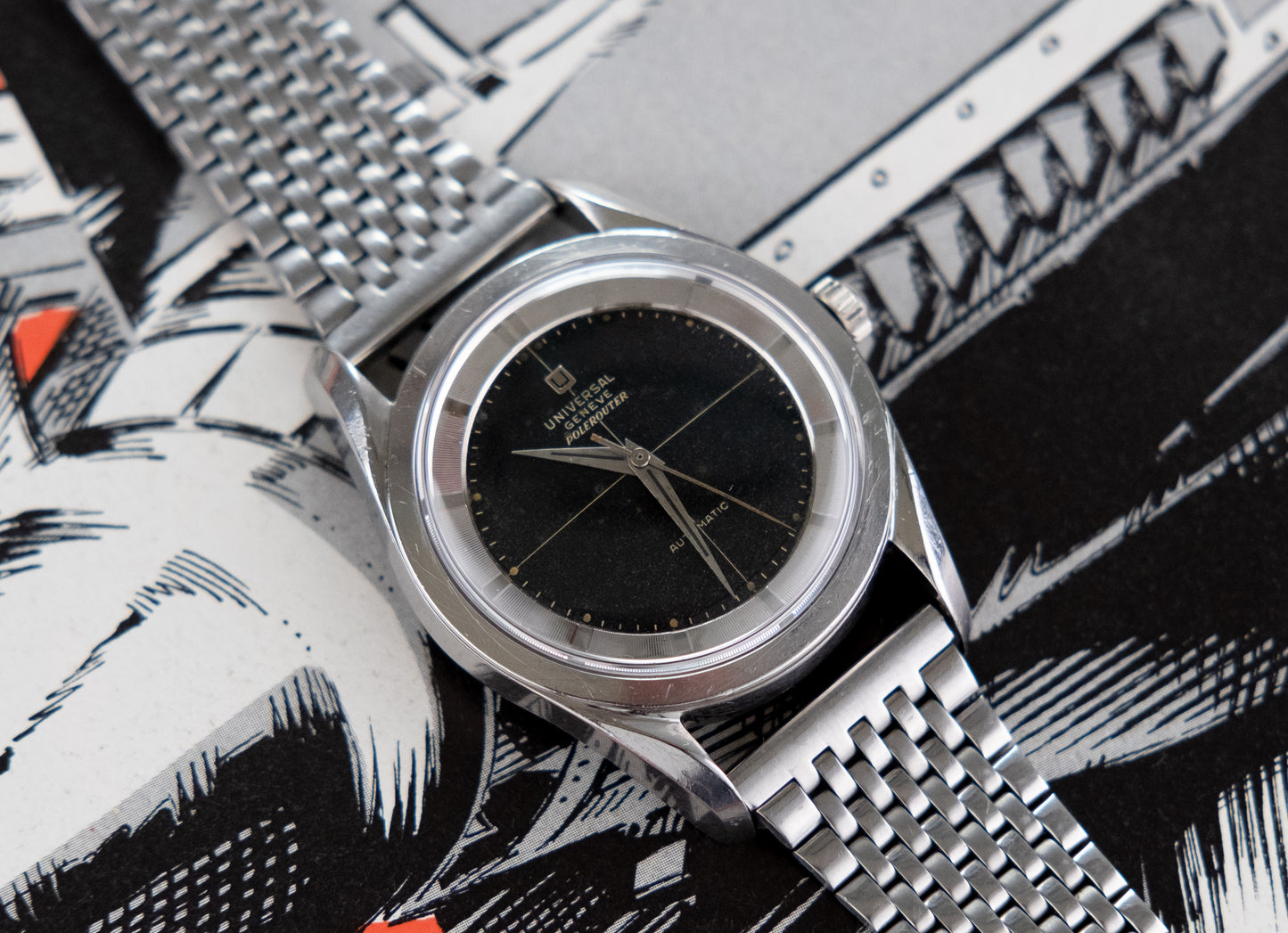 UNIVERSAL GENEVE Automatic Polerouter Ref H 20217-4 (1957)