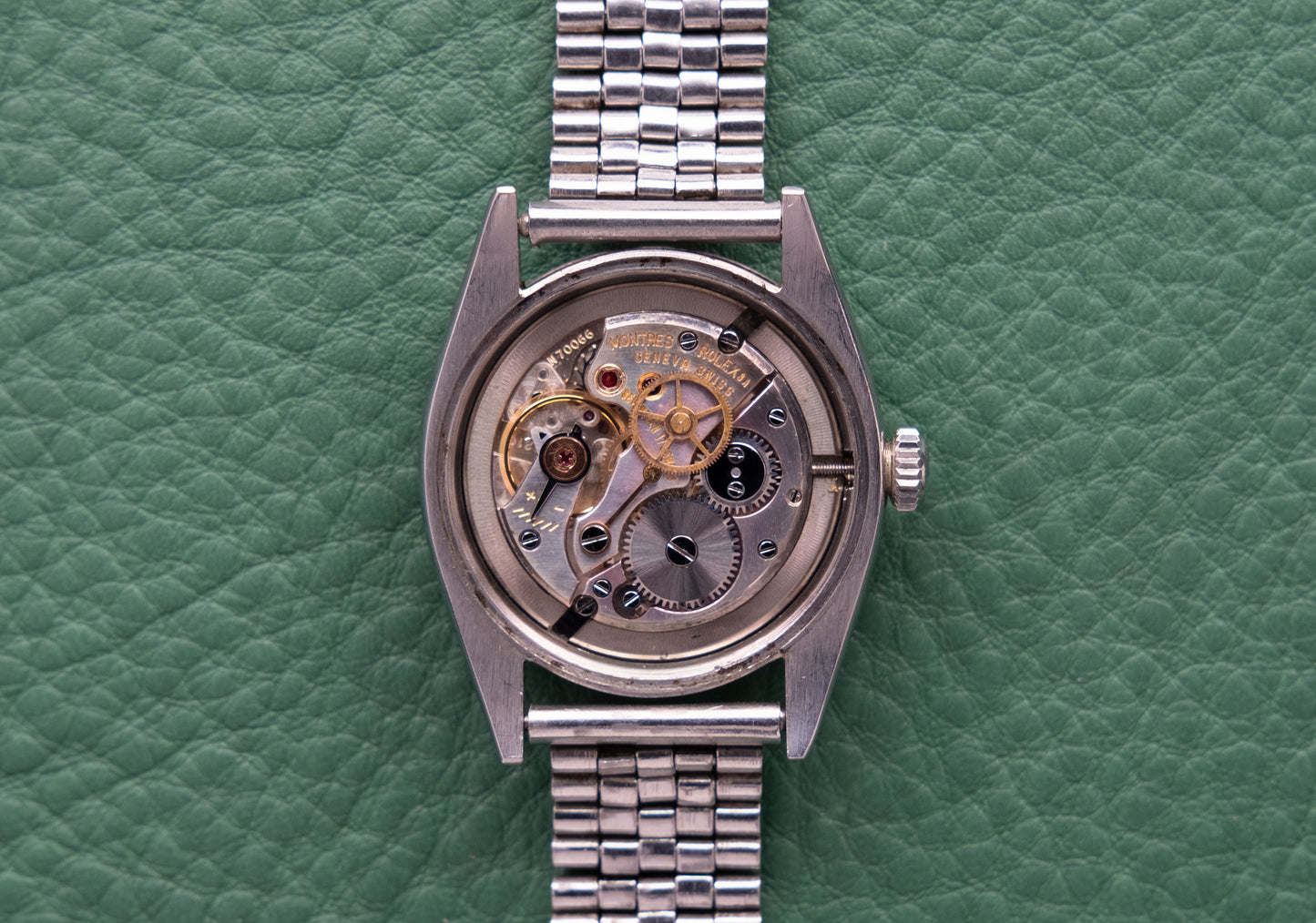 ROLEX Oyster Precision Ref 6422 RARE Waffle Gilt "Explorer" Dial (1956)