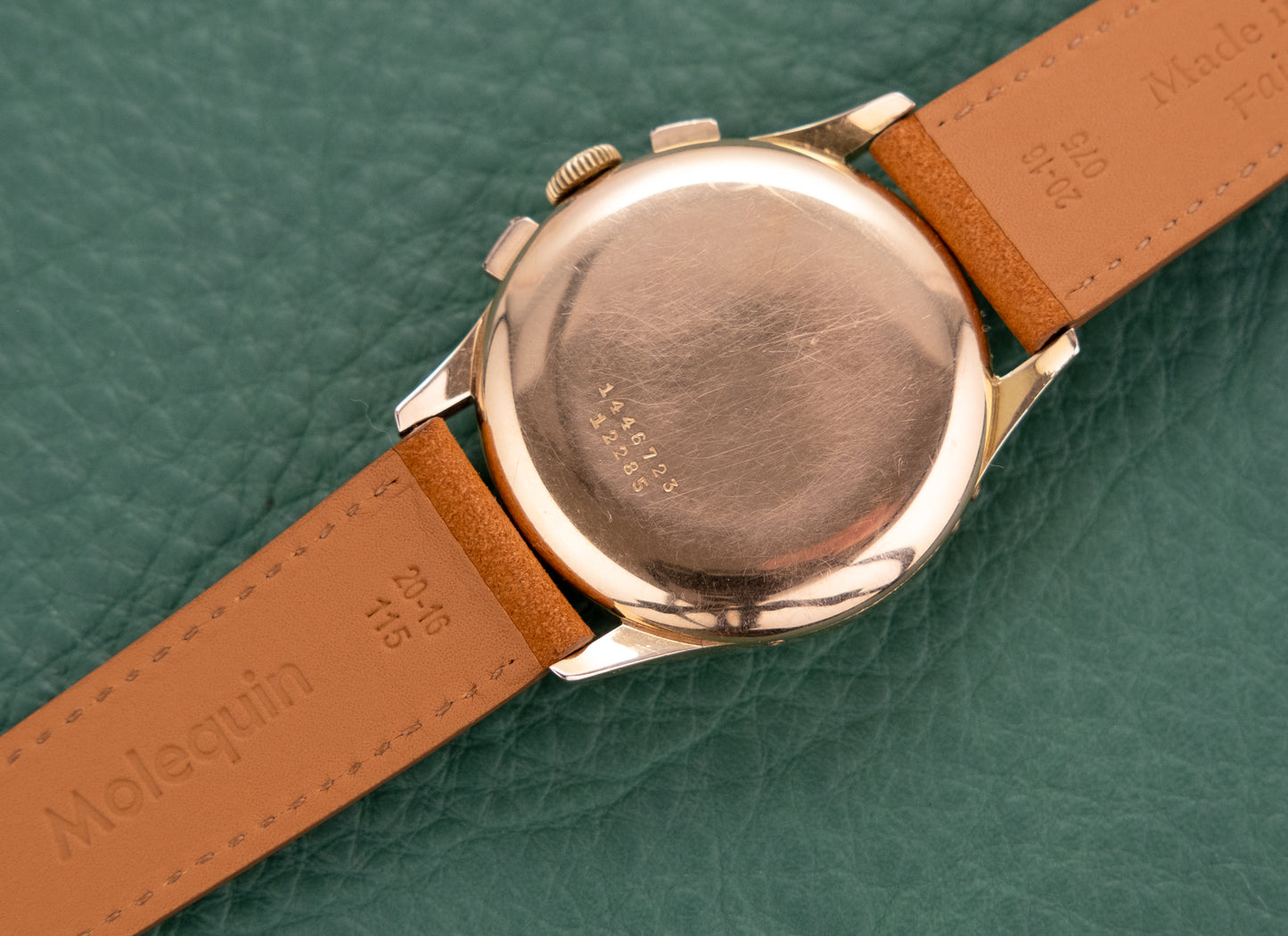 UNIVERSAL GENEVE 18k Gold Tri Compax Chronograph Moonphase Ref 12285 (1950)
