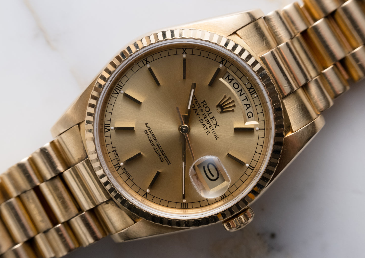 ROLEX Oyster Perpetual Day Date 18ct Gold President Ref. 18238 (1988)