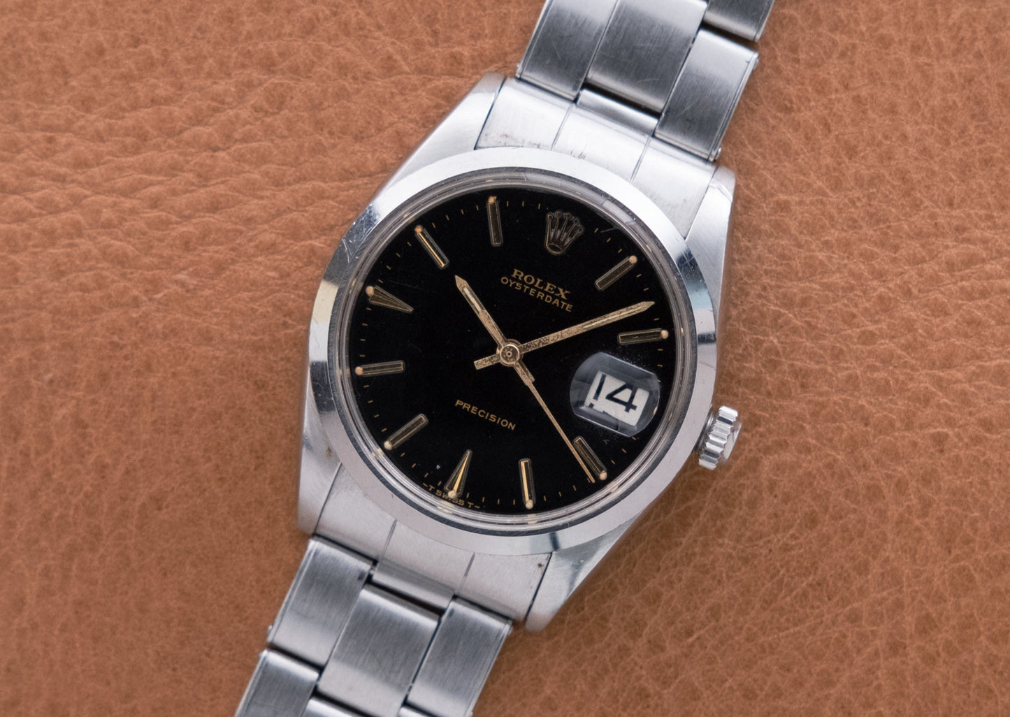 ROLEX Oysterdate Precision Black Gilt Dial Ref. 6694 (1966)