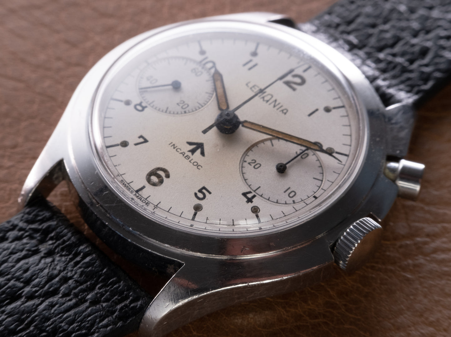 LEMANIA HS9A Military Royal Navy Fleet Air Arm Monopusher Chronograph (c.1965)
