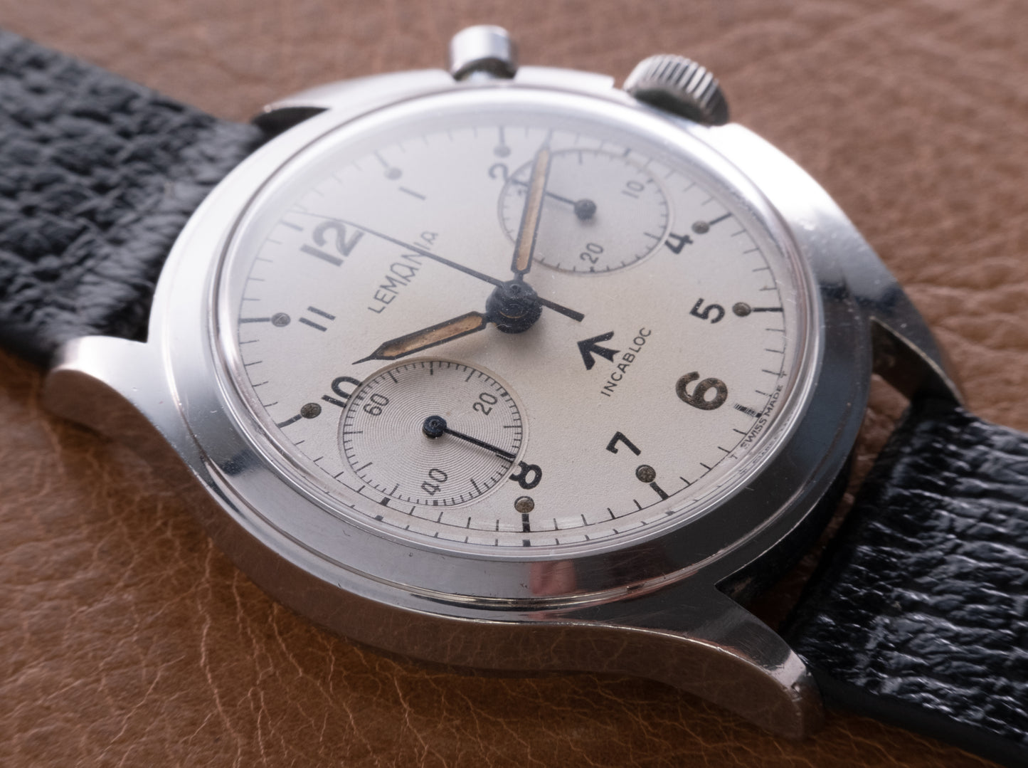 LEMANIA HS9A Military Royal Navy Fleet Air Arm Monopusher Chronograph (c.1965)