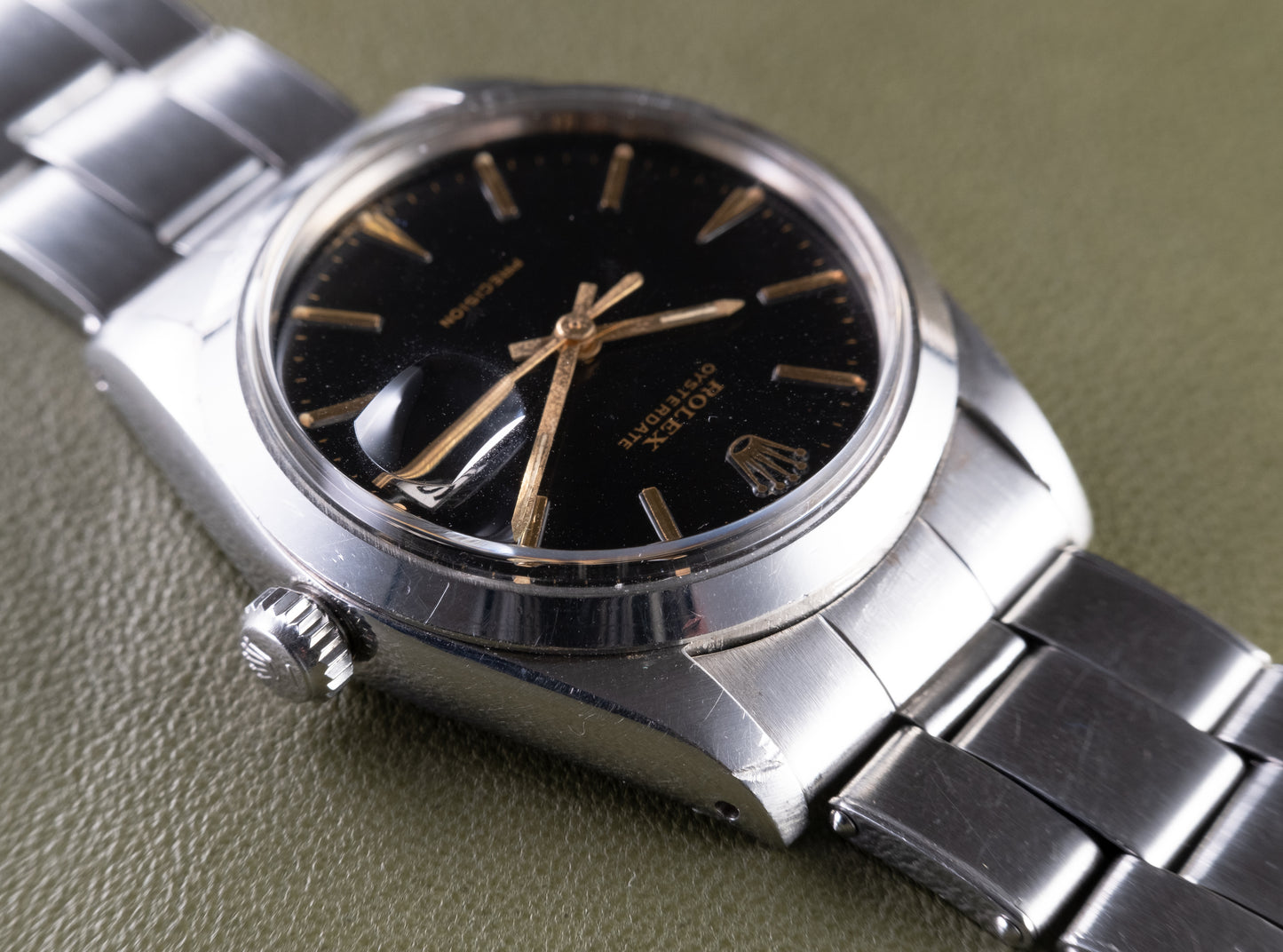 ROLEX Oysterdate Precision Black Gilt Dial Ref. 6694 (1966)