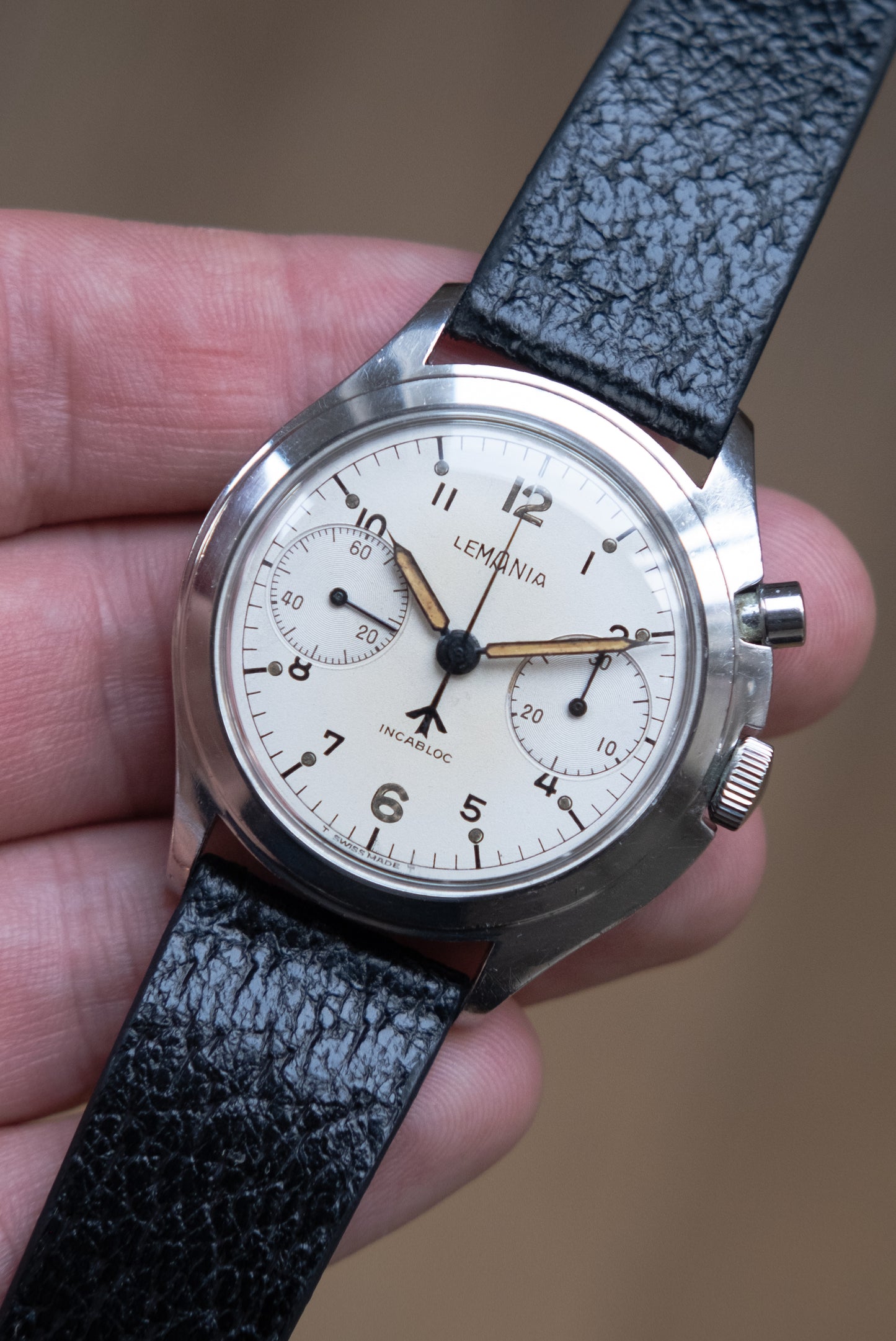 LEMANIA HS9A Military Royal Navy Fleet Air Arm Monopusher Chronograph (c.1965)