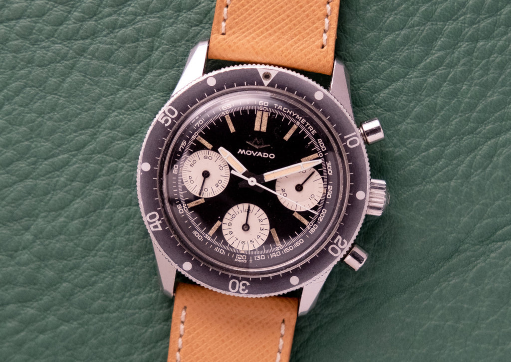 MOVADO Super Sub Sea Diver Reverse Panda Dial Chronograph 206-704-501 (c. 1960s)