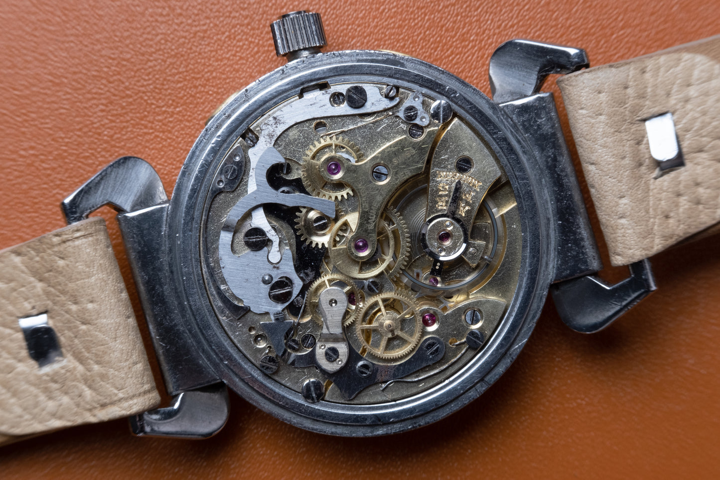 Baume & Mercier Black Dial Chronograph Hooded Lugs (1940s)