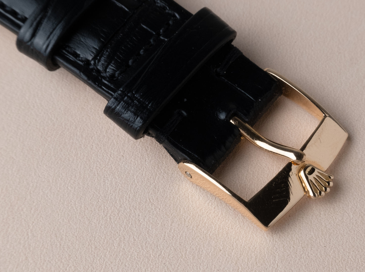 ROLEX Day Date 18k Rose Gold Black Gloss Dial Florentine Ref. 1806 w/ stamped COSC paper(1966)