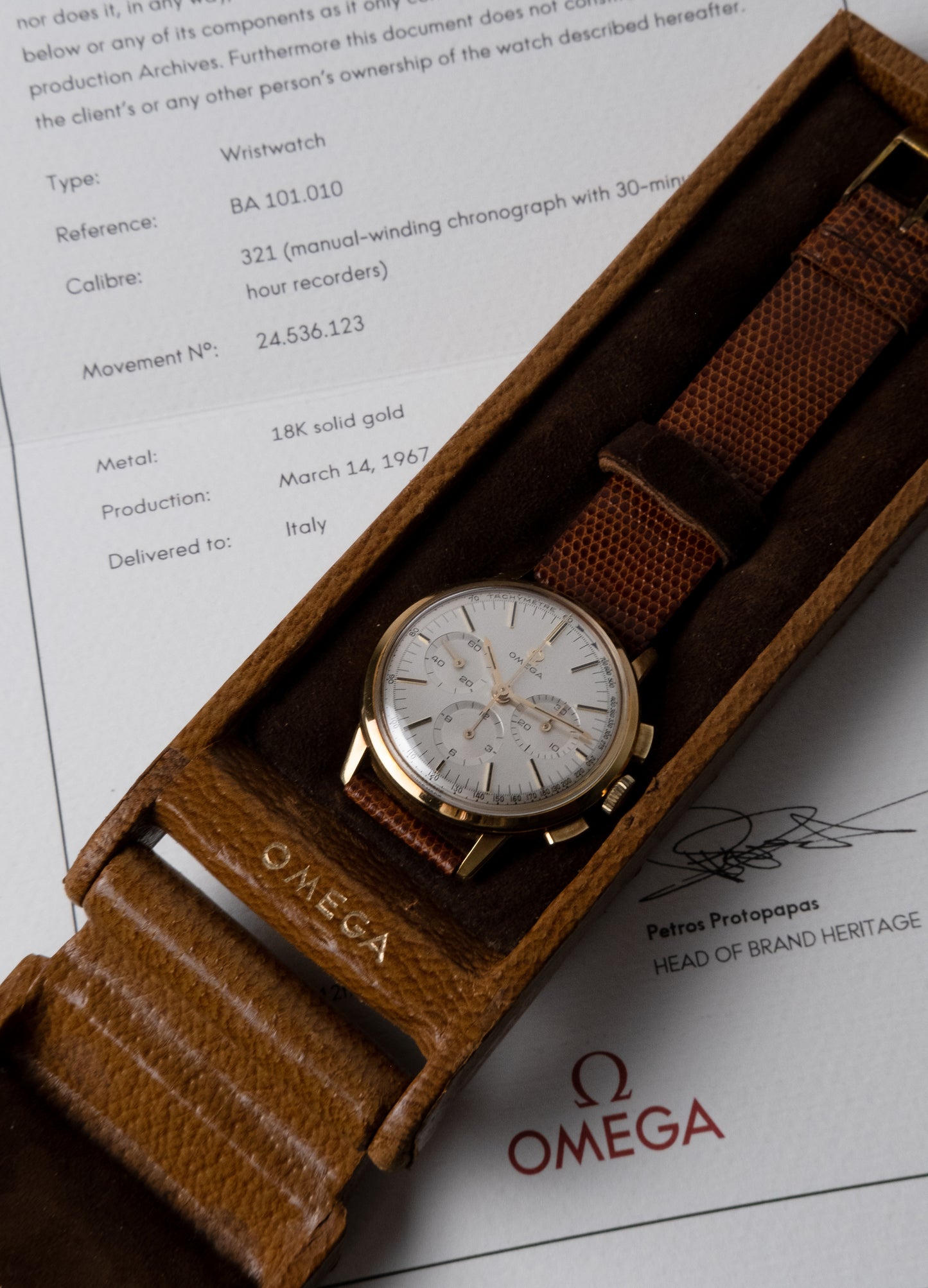 OMEGA 18k Chronograph Cal. 321 Ref. BA 101.010 65 (1967)