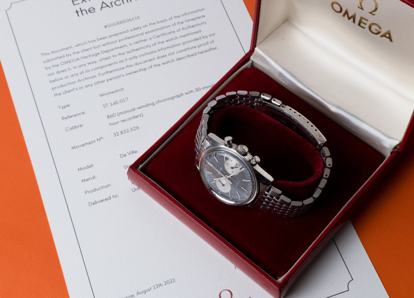 OMEGA De Ville Chronograph Grey Dial Ref. 145.017 (1970)