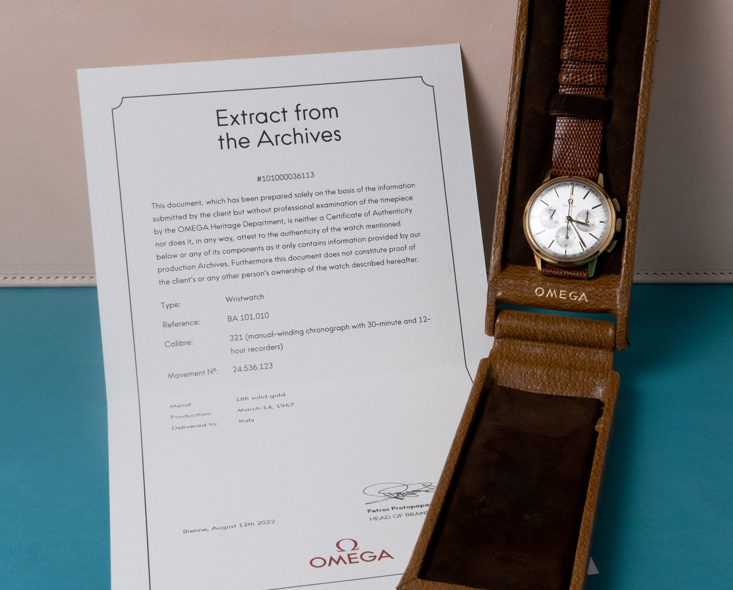 OMEGA 18k Chronograph Cal. 321 Ref. BA 101.010 65 (1967)