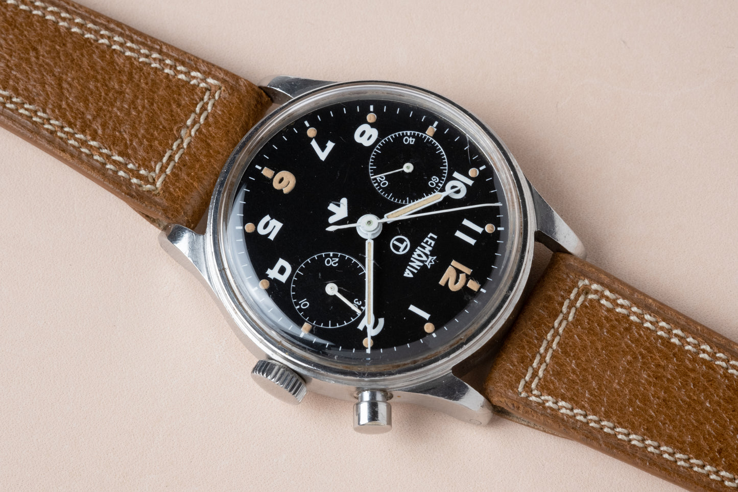 LEMANIA Royal Navy Air Fleet Arm RAF Single Button Military Chronograph Series 2 (c. 1950s)