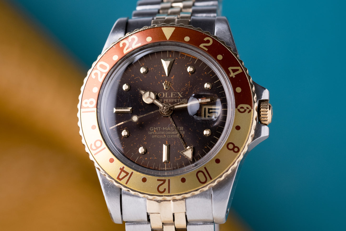 ROLEX GMT Ref. 1675 Tiger Eye Root Beer Nipple Dial (1979)