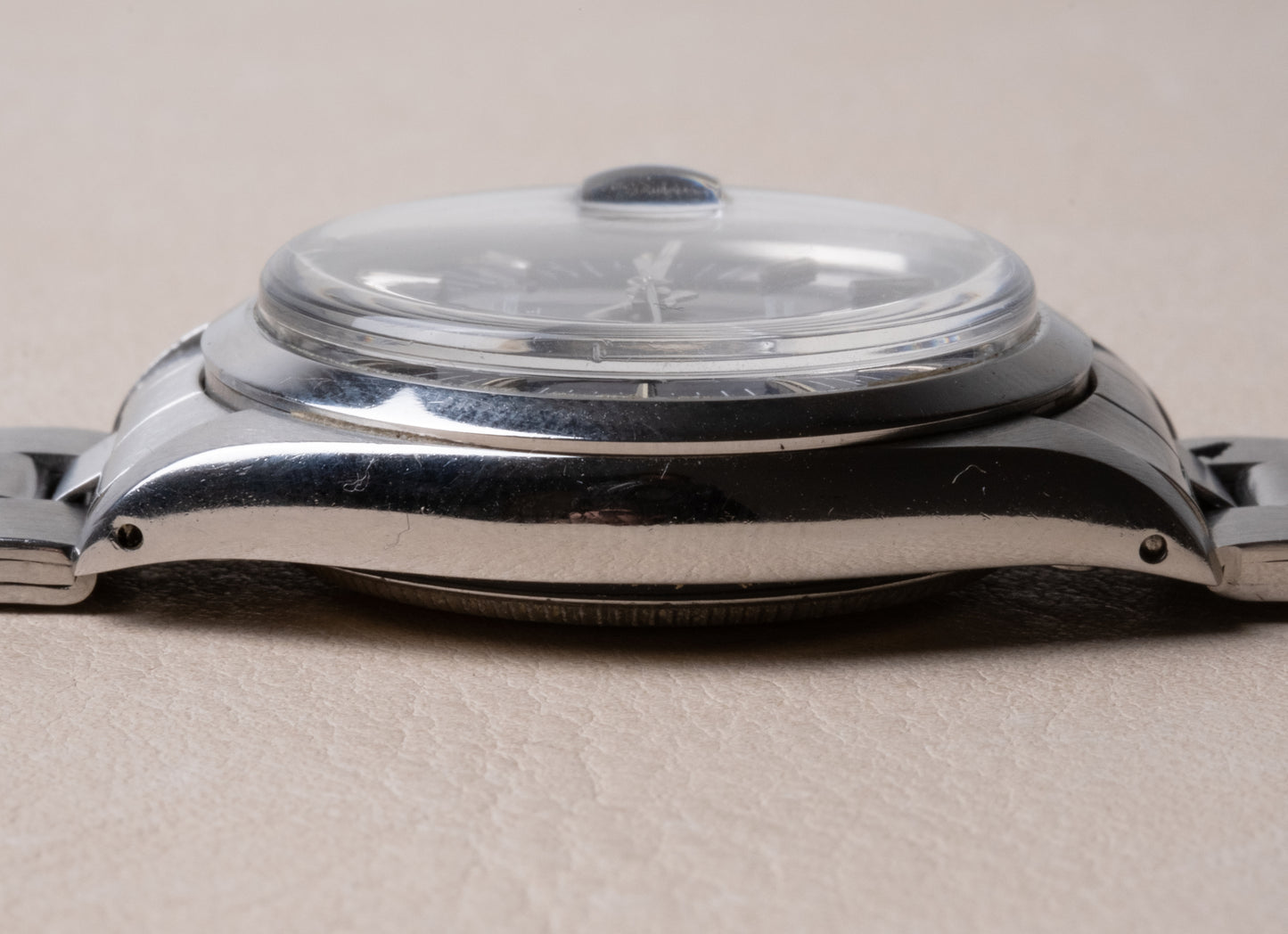 ROLEX Oyster Perpetual Date ref. 1500 RARE Long Index Blue Dial Box + Guarantee (1971)