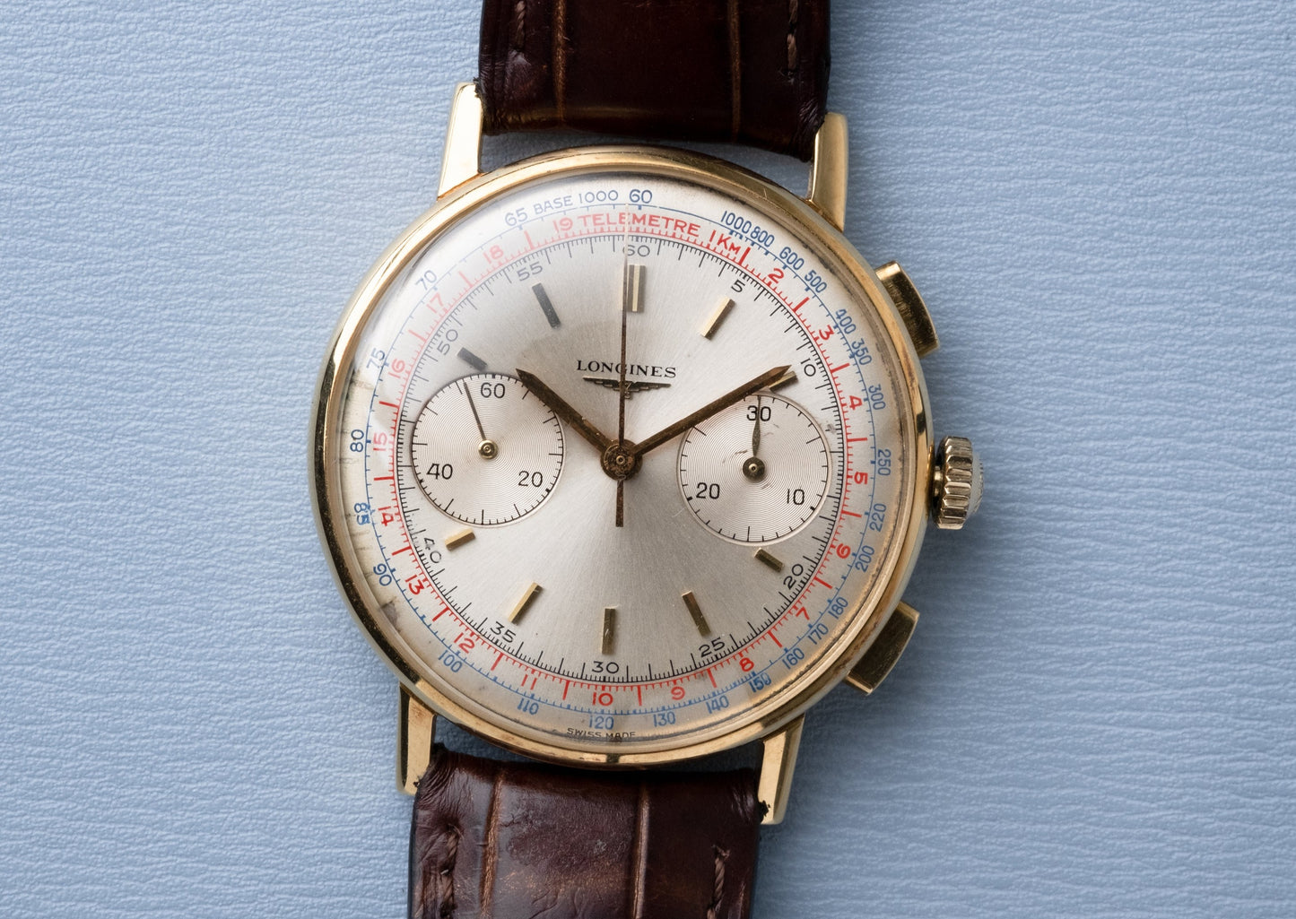 LONGINES 18ct Yellow Gold Flyback Chronograph Ref. 7414 Cal 30CH (1967)