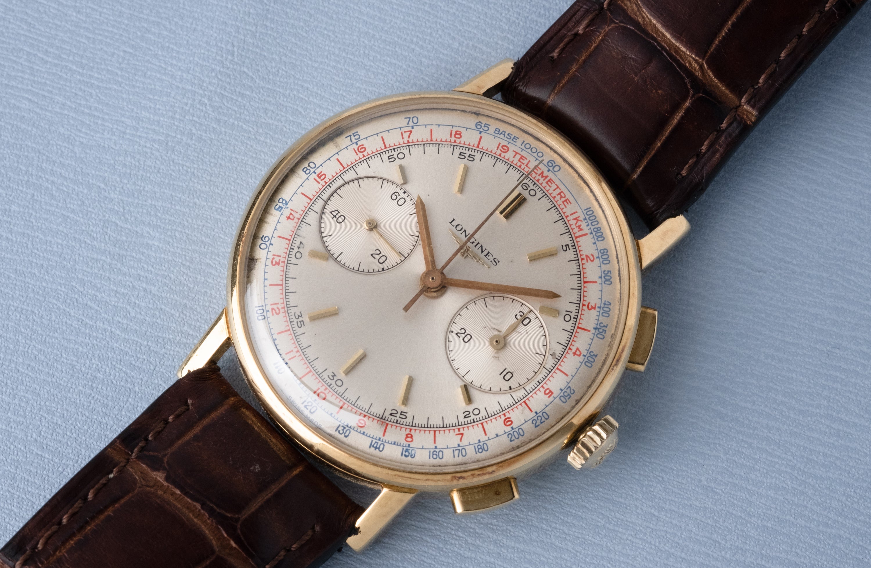 LONGINES 18ct Yellow Gold Flyback Chronograph Ref. 7414 Cal 30CH (1967)