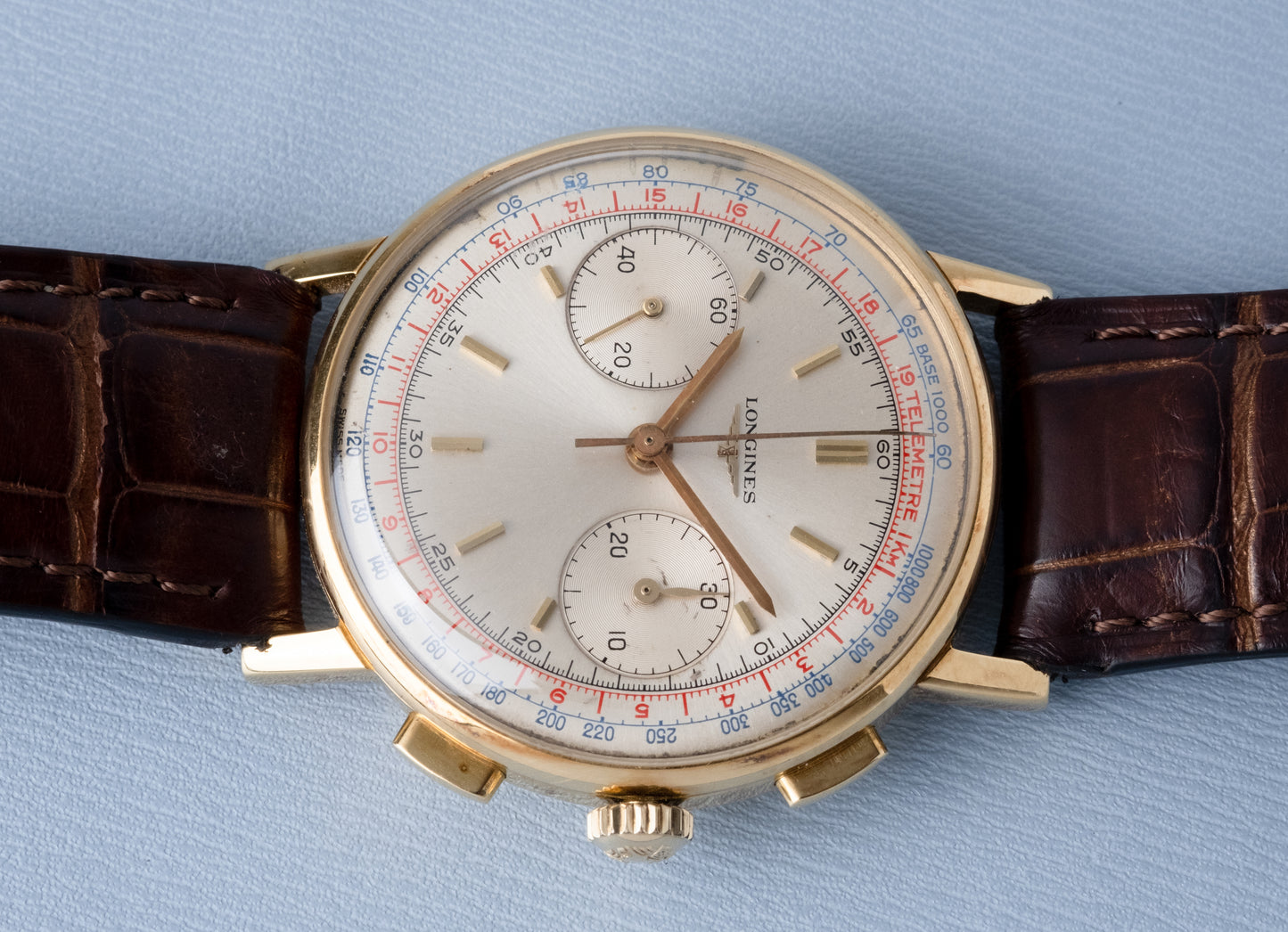 LONGINES 18ct Yellow Gold Flyback Chronograph Ref. 7414 Cal 30CH (1967)