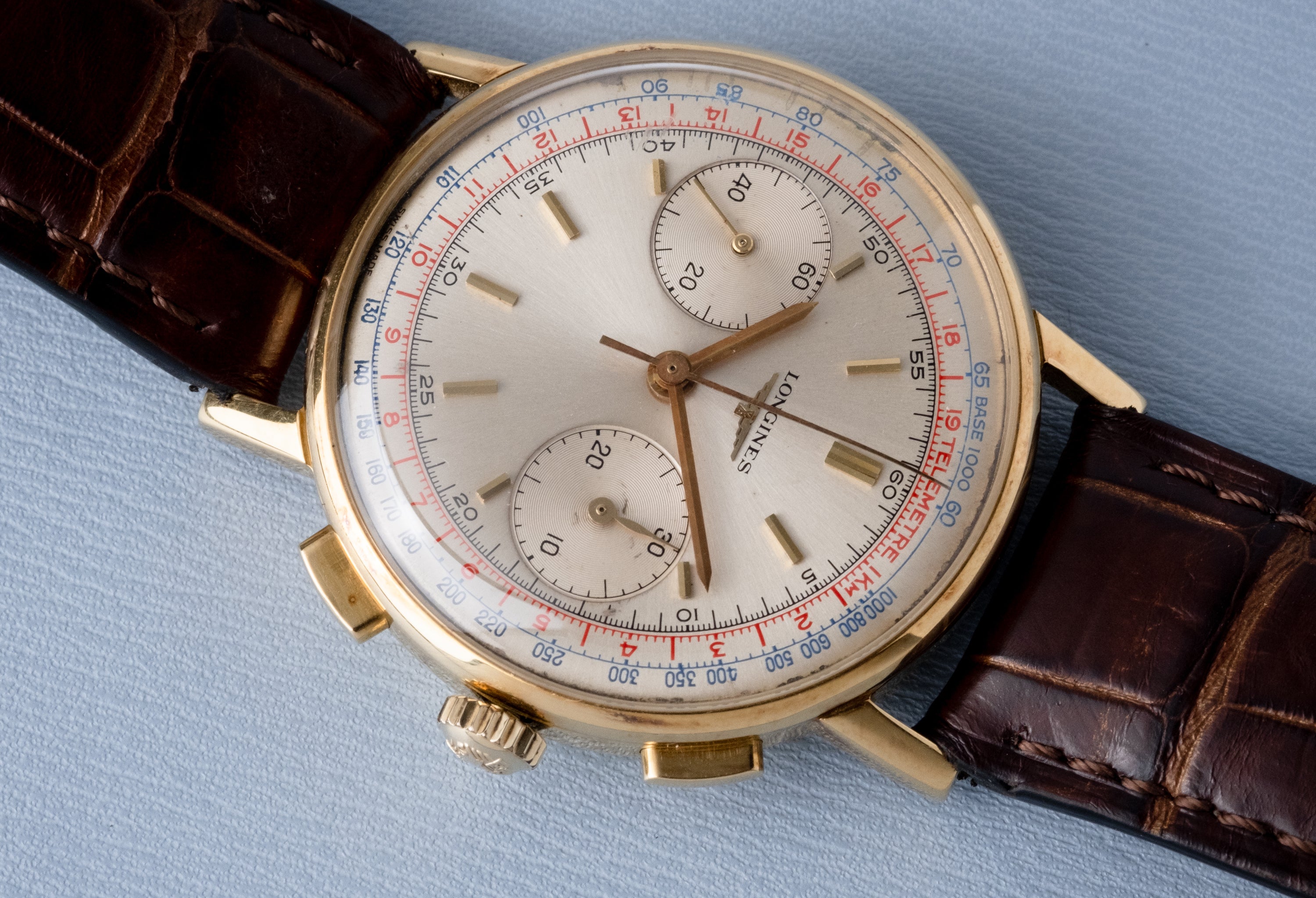 LONGINES 18ct Yellow Gold Flyback Chronograph Ref. 7414 Cal 30CH (1967)