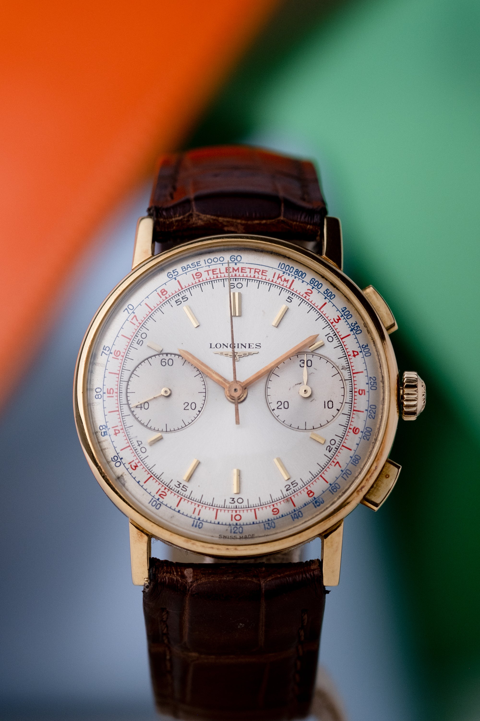 LONGINES 18ct Yellow Gold Flyback Chronograph Ref. 7414 Cal 30CH