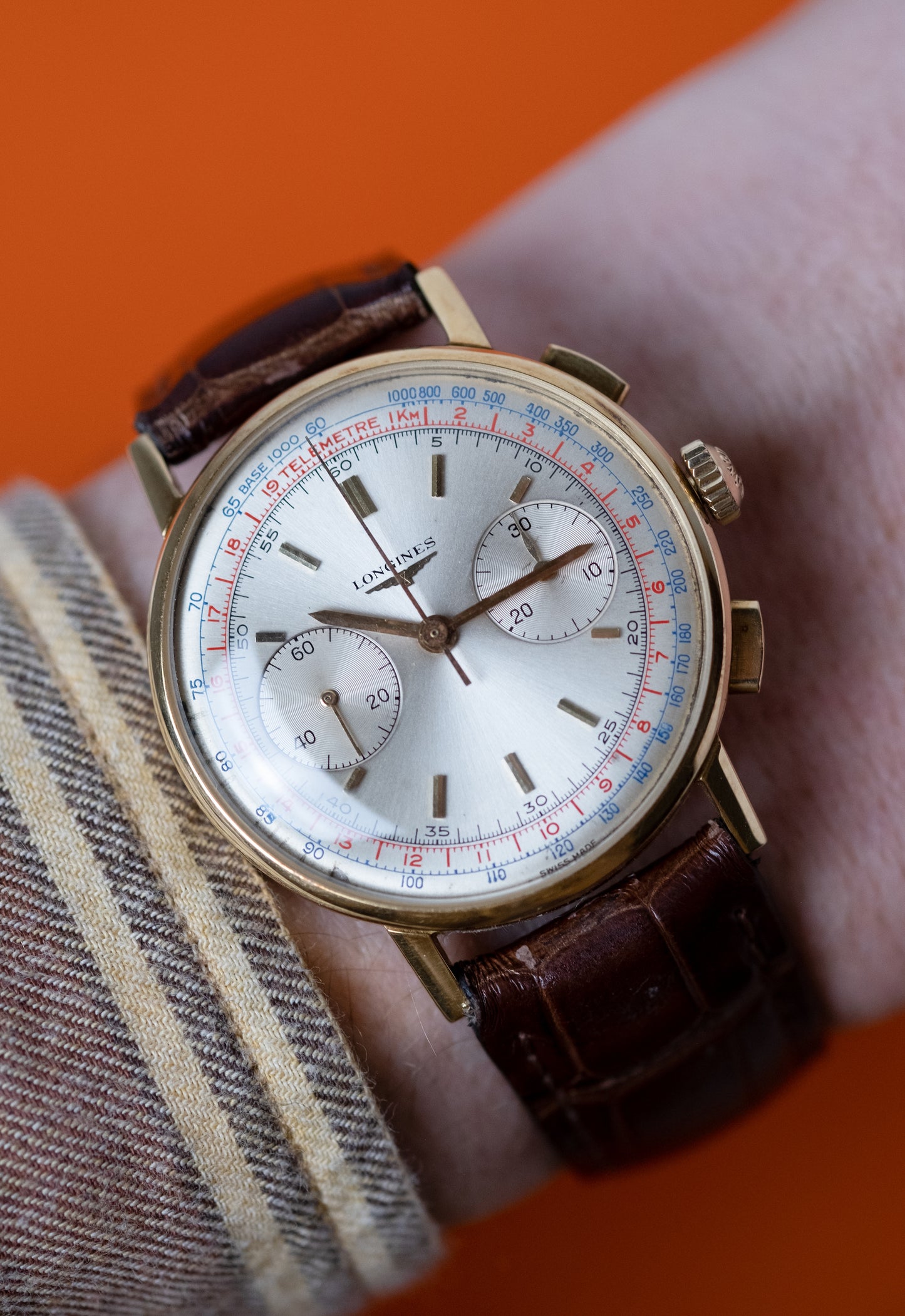 LONGINES 18ct Yellow Gold Flyback Chronograph Ref. 7414 Cal 30CH (1967)
