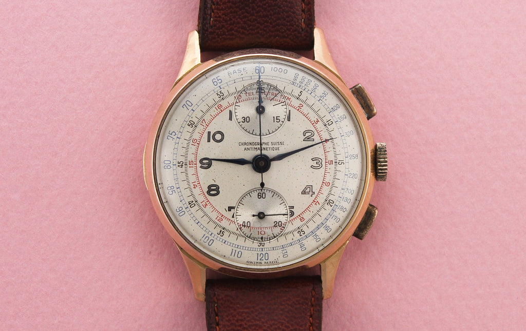 CHRONOGRAPHE SUISSE Triple Register Chronograph (c.1940s)