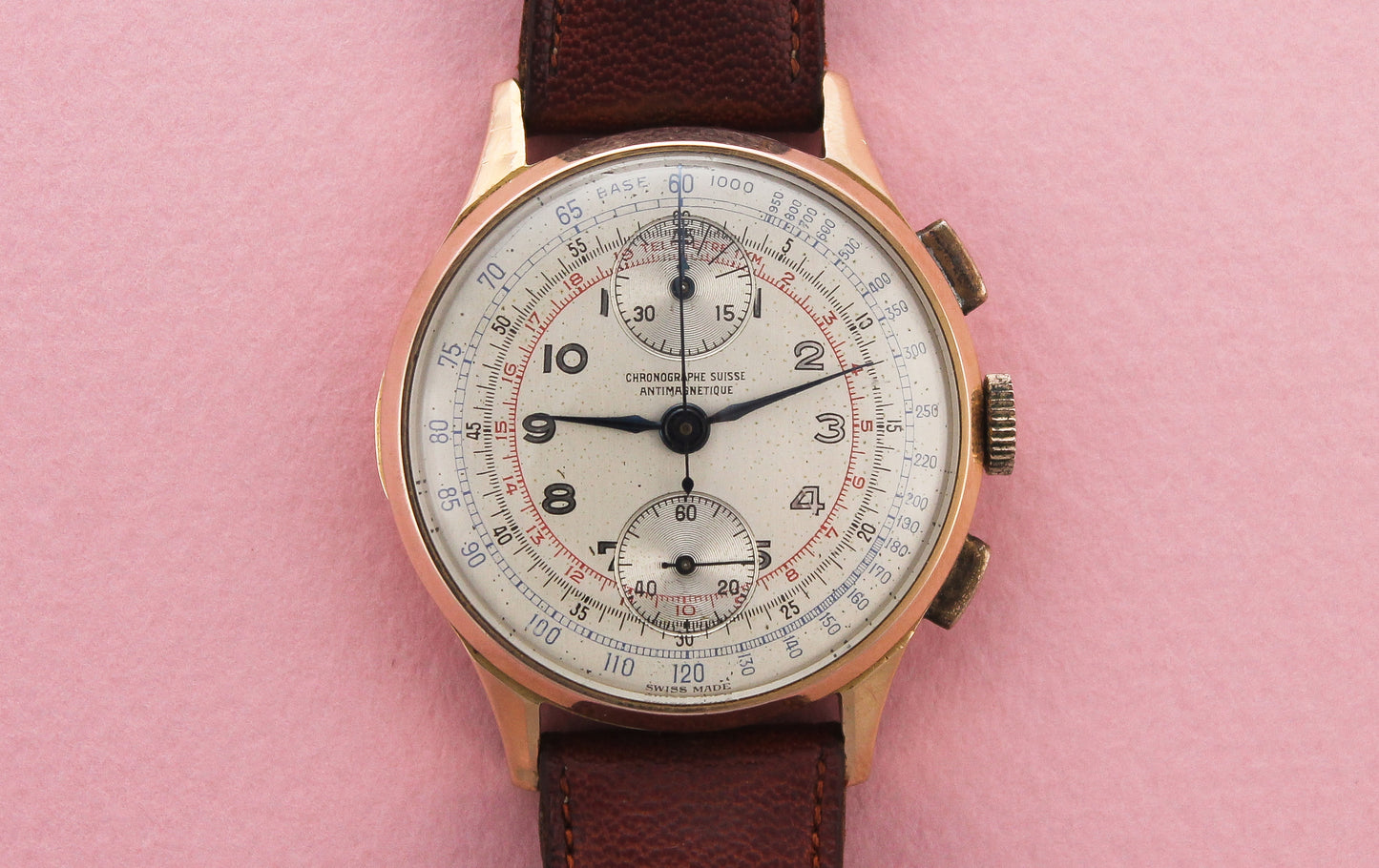 CHRONOGRAPHE SUISSE Triple Register Chronograph (c.1940s)