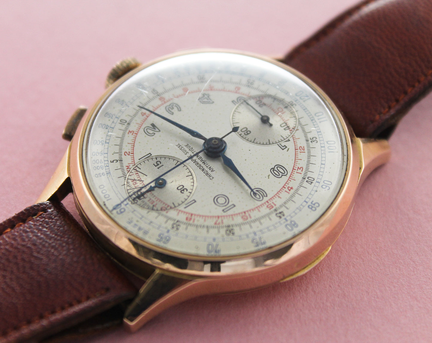 CHRONOGRAPHE SUISSE Triple Register Chronograph (c.1940s)