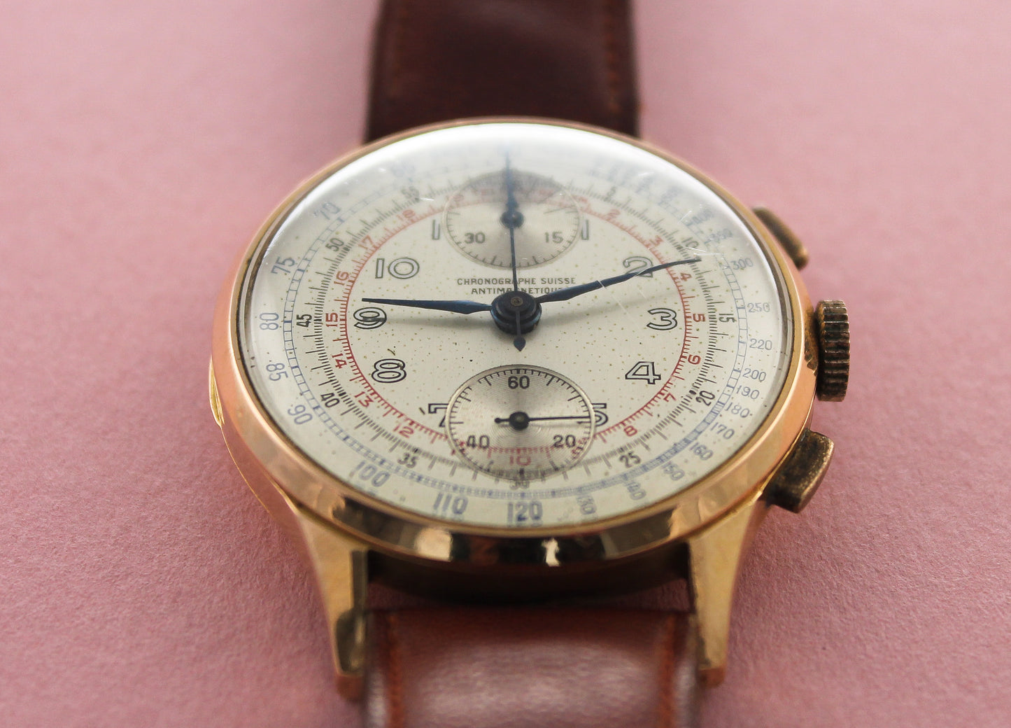 CHRONOGRAPHE SUISSE Triple Register Chronograph (c.1940s)