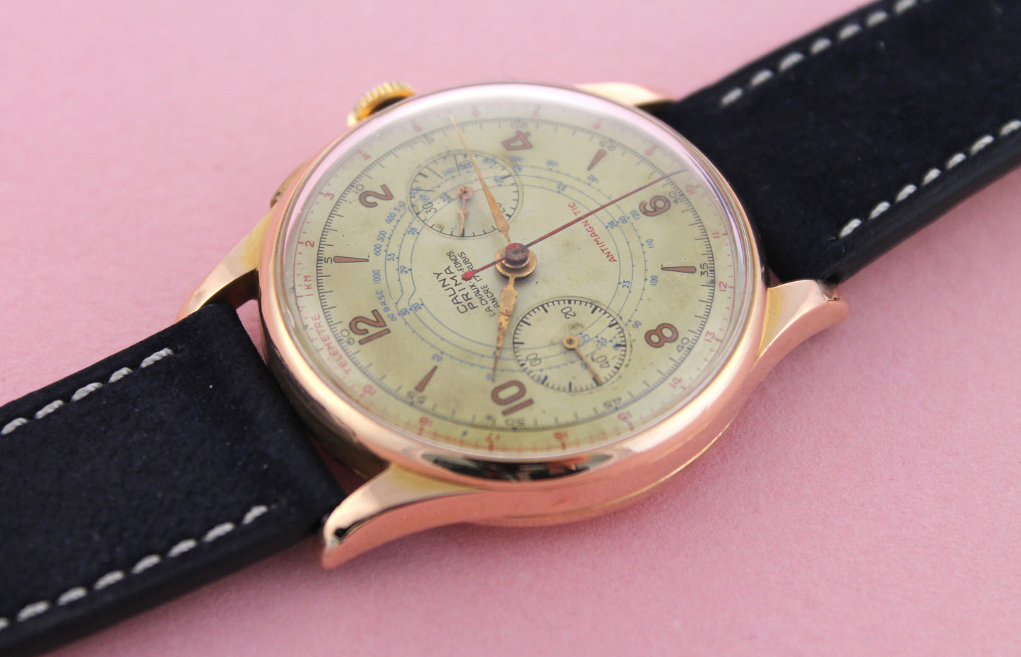 CAUNY PRIMA 18k Gold Chronograph (c. 1940)