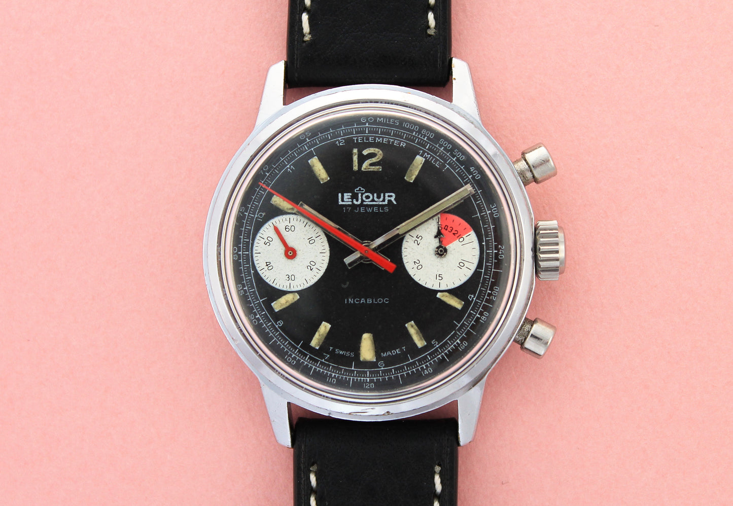 LEJOUR Reverse Panda Dial Chronograph Valjoux 7733 (c.1960's)