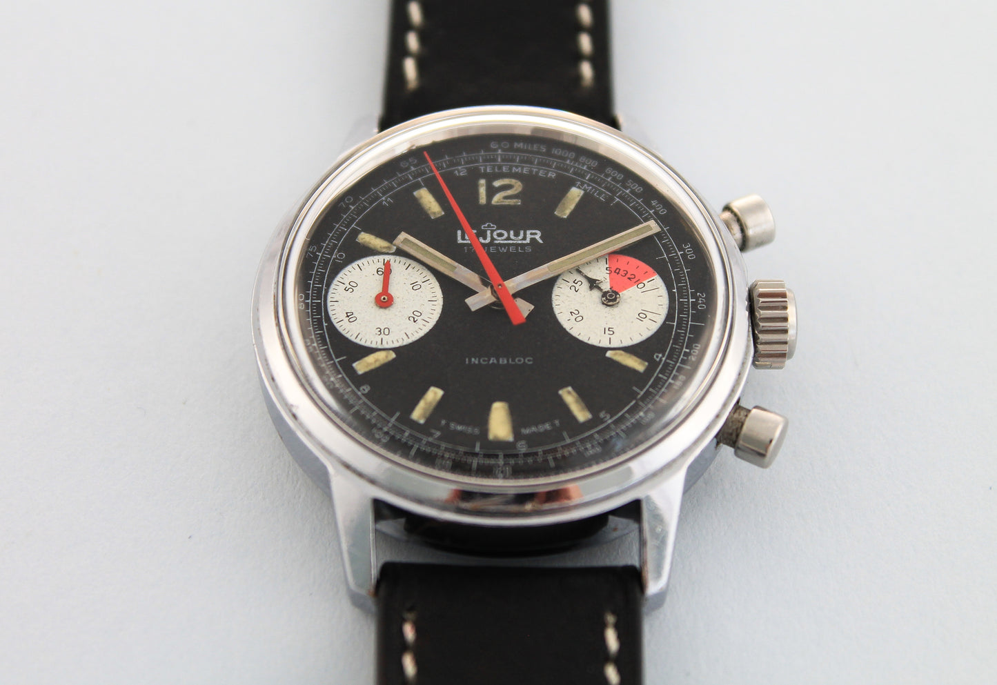 LEJOUR Reverse Panda Dial Chronograph Valjoux 7733 (c.1960's)