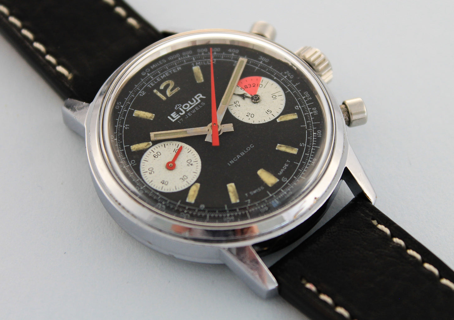 LEJOUR Reverse Panda Dial Chronograph Valjoux 7733 (c.1960's)