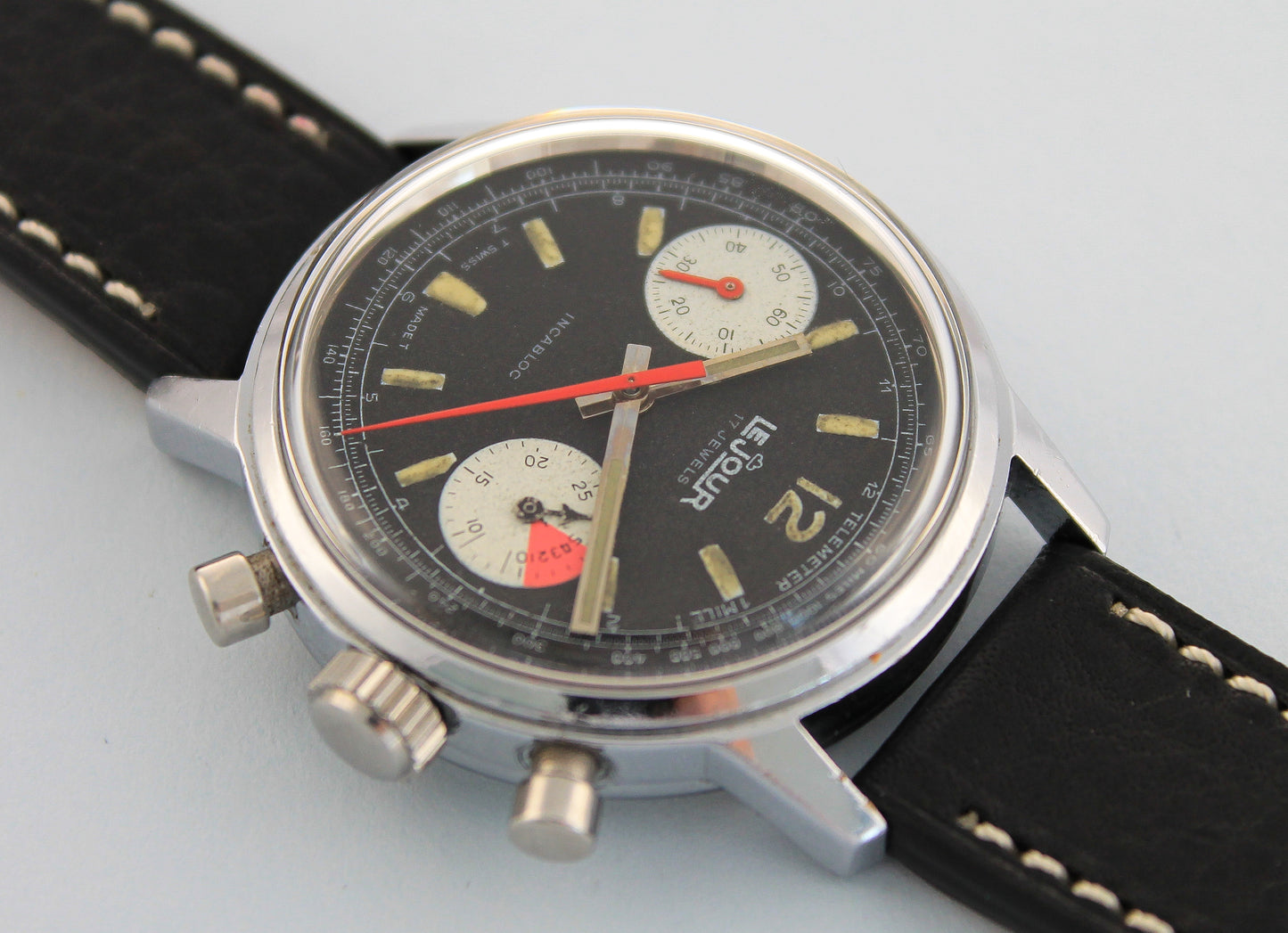 LEJOUR Reverse Panda Dial Chronograph Valjoux 7733 (c.1960's)