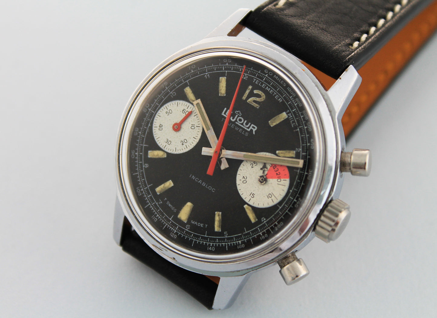LEJOUR Reverse Panda Dial Chronograph Valjoux 7733 (c.1960's)