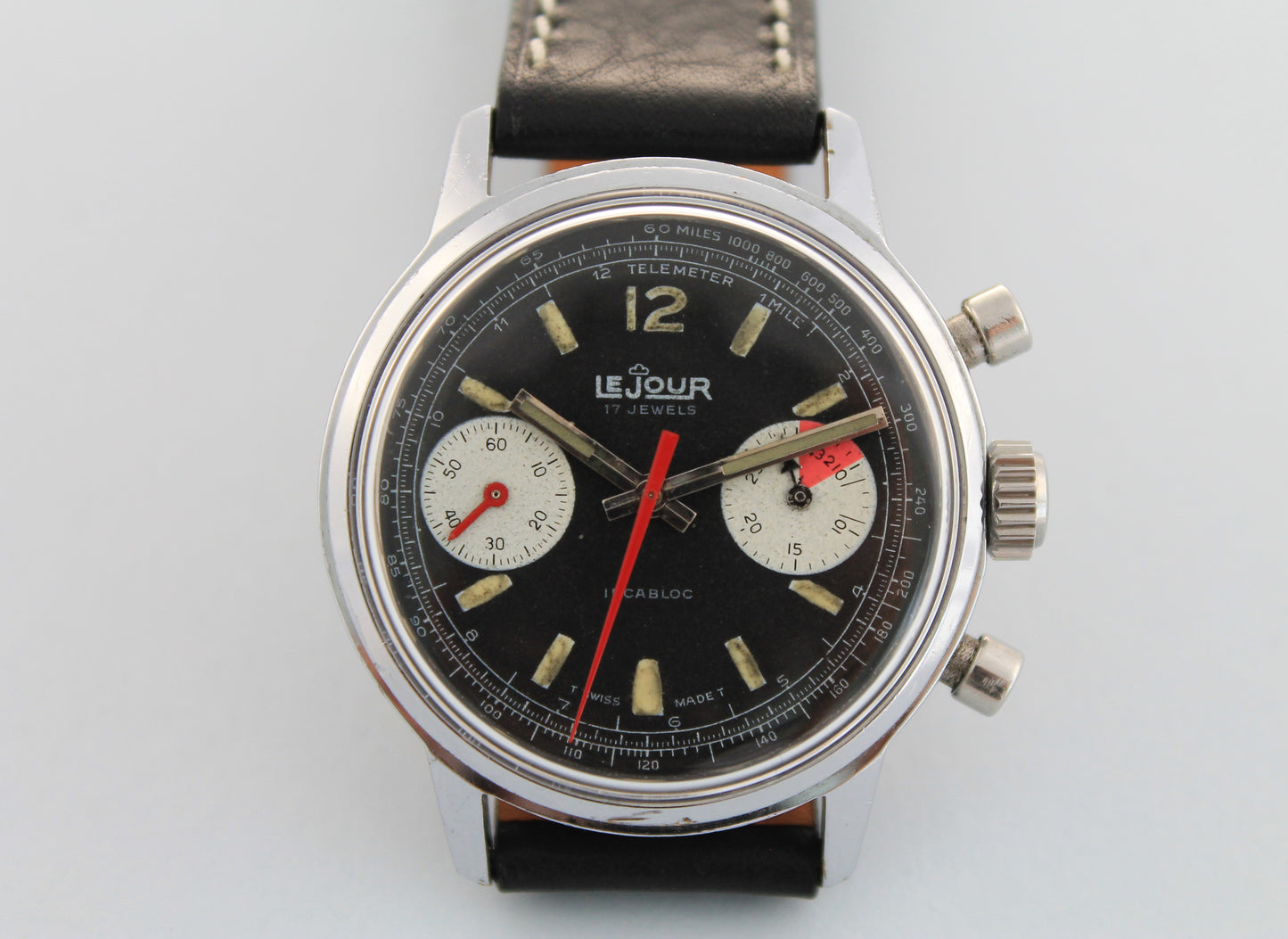 LEJOUR Reverse Panda Dial Chronograph Valjoux 7733 (c.1960's)