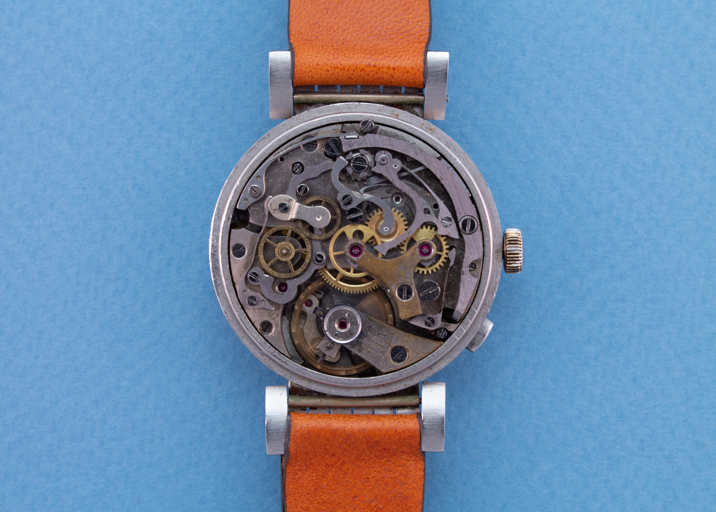 CHRONOGRAPHE SUISSE 2 Register Monopusher Chronograph Flexible Lugs (c. 1930s)
