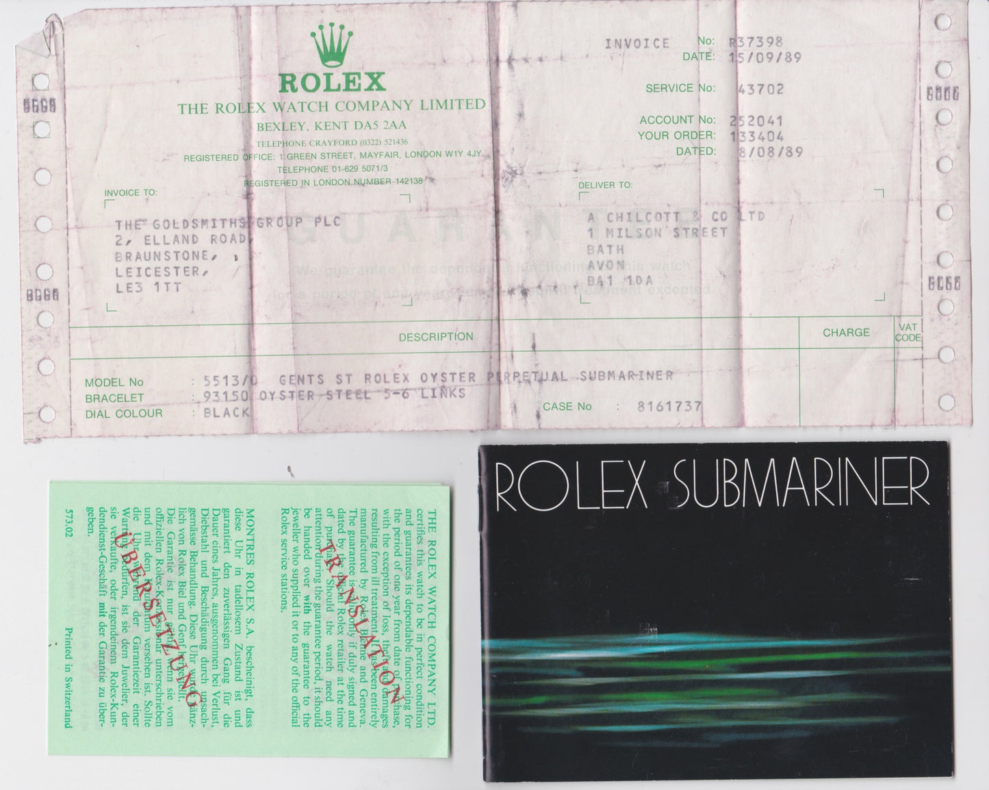 ROLEX Submariner Ref. 5513 Mk5 Maxi Dial (Box, Booklet, Service Papers + Guarantee)  (1984)
