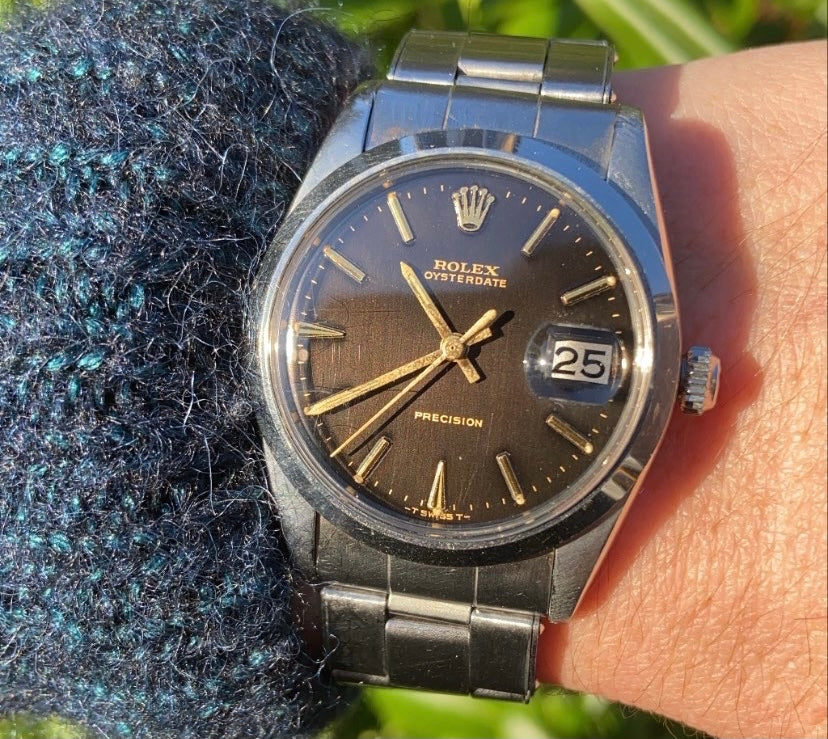 ROLEX Oysterdate Precision Black Gilt Dial Ref. 6694 (1966)
