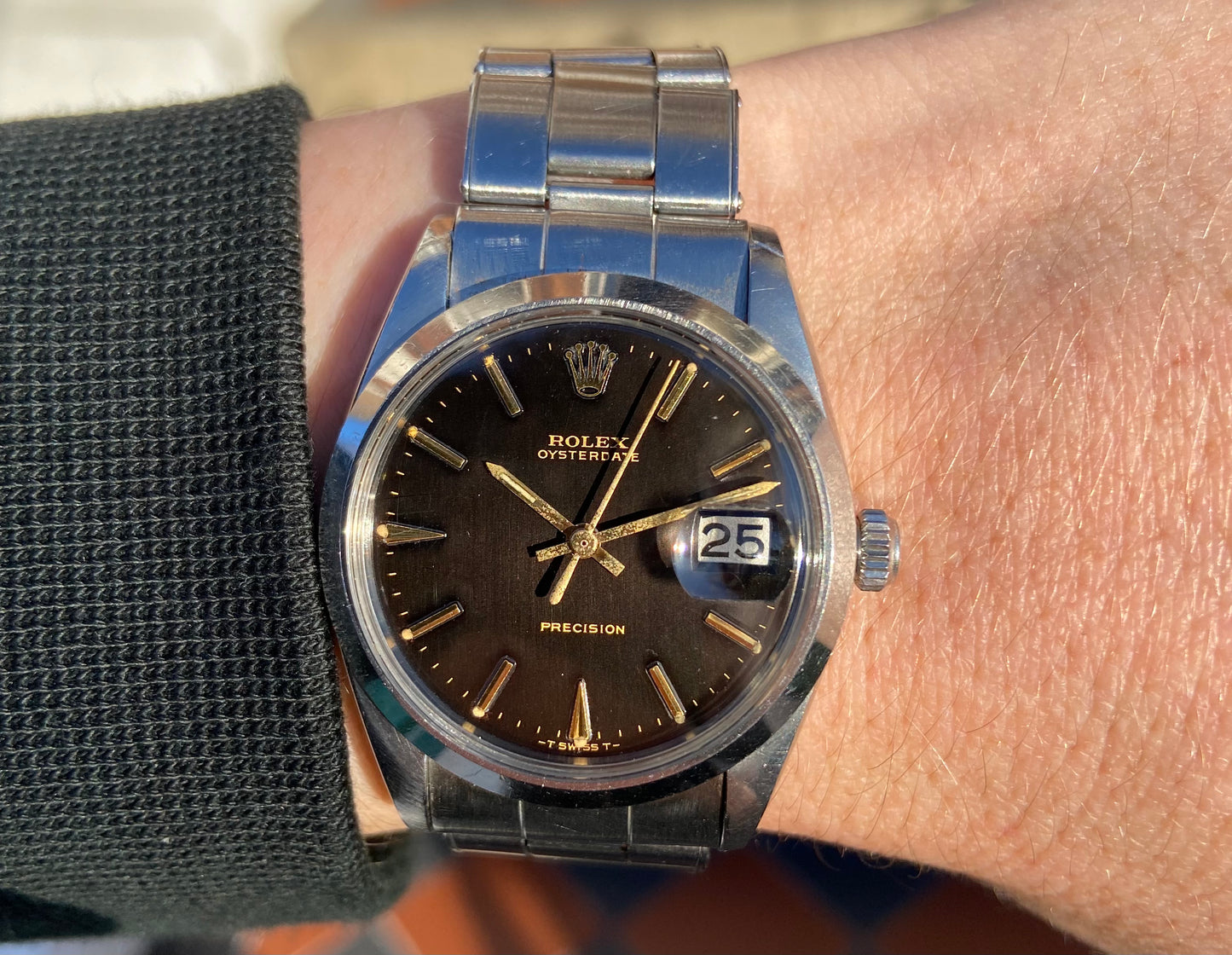 ROLEX Oysterdate Precision Black Gilt Dial Ref. 6694 (1966)
